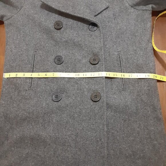 Marvin Richards Double Breasted Gray Wool Blend Pea coat Women's Size 6 - Picture 14 of 14